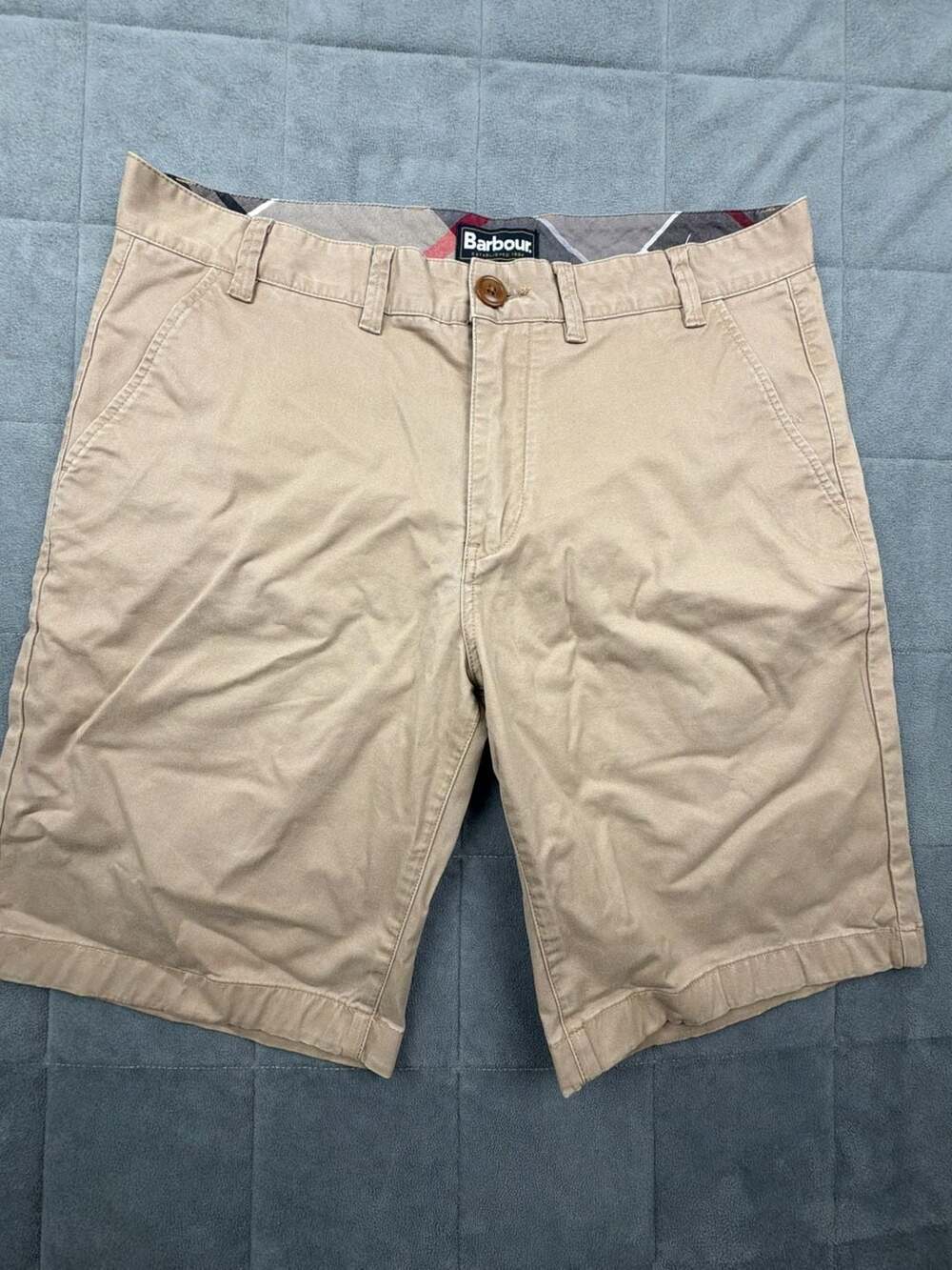 Barbour Men's Khaki Cotton Chino Shorts